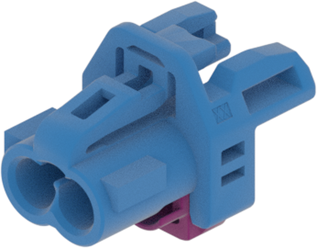 2 Port 1 Row MCA-B Female Mini Coax Light Blue Code C