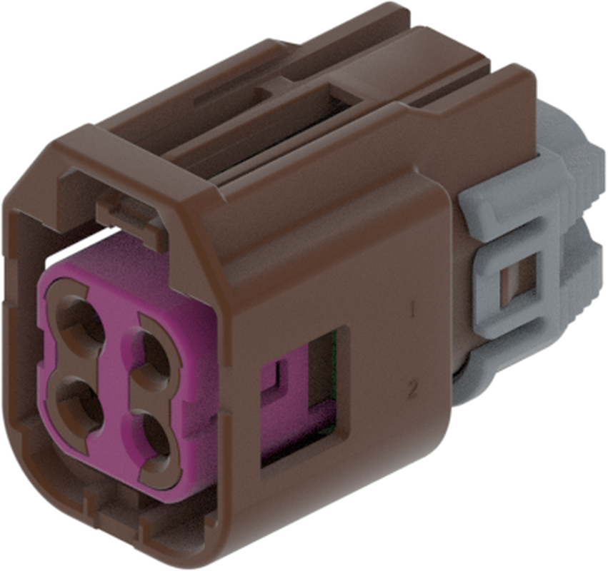 4 Port 2 Row MCA-A Female Mini Coax Brown Code F