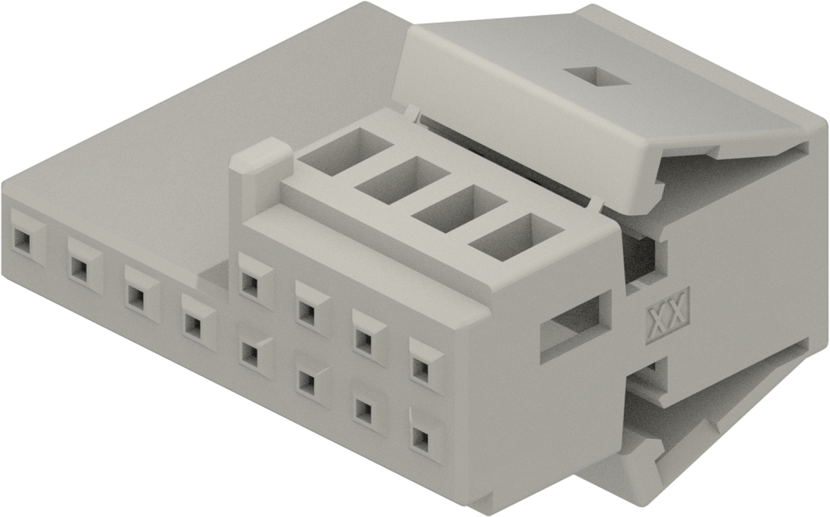 12 Way M MTS 0.64 Unsealed Connector Gray
