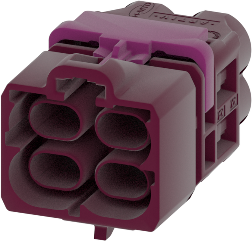 4 Port 2 Row Male H-MTD Violet Code D