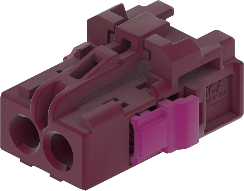 2 Port 1 Row MCA-A Female Mini Coax Claret Violet Code D