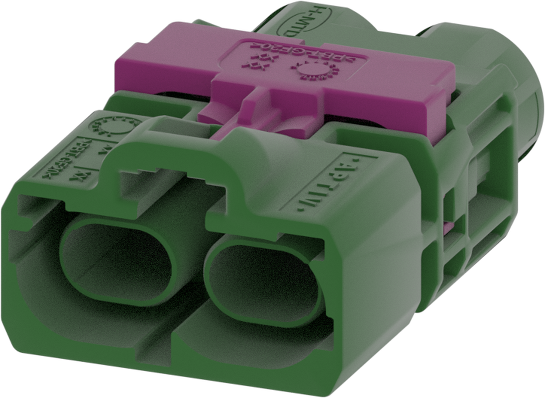 2 Port 1 Row Male H-MTD Green Code E