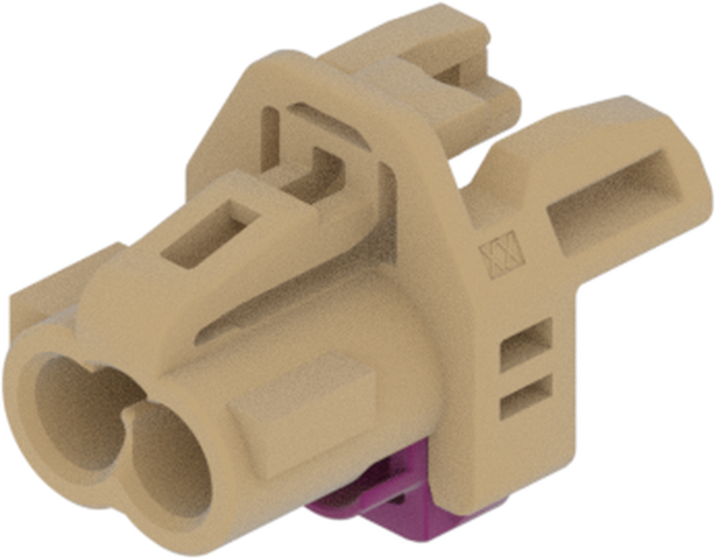 2 Port 1 Row MCA-B Female Mini Coax Beige Code J