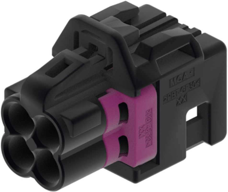4 Port 2 Row MCA-B Female Mini Coax Jet Black Code A