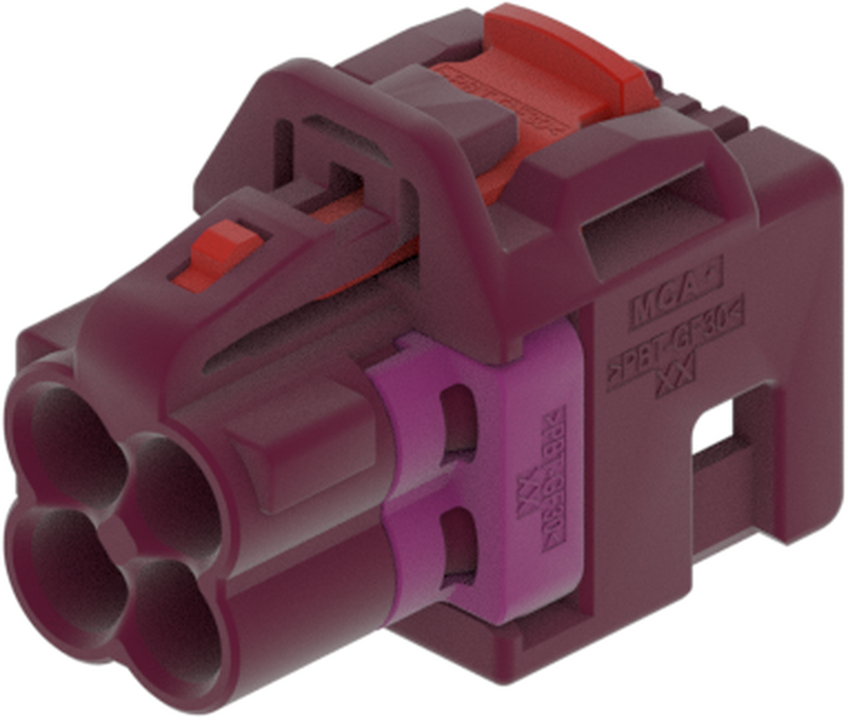 4 Port 2 Row MCA-B Female Mini Coax Claret Violet Code D