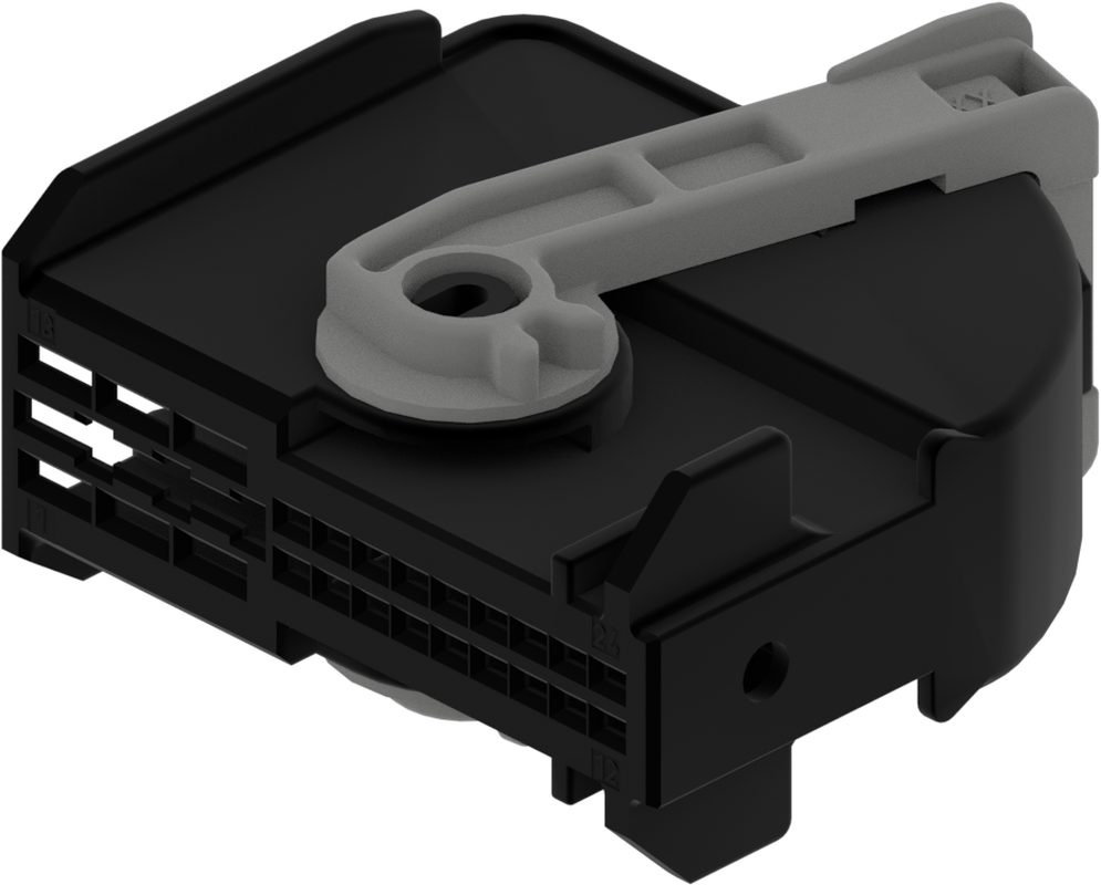 24 Way Female 1.2 MLK 2.8 SLK Unsealed Connector Black