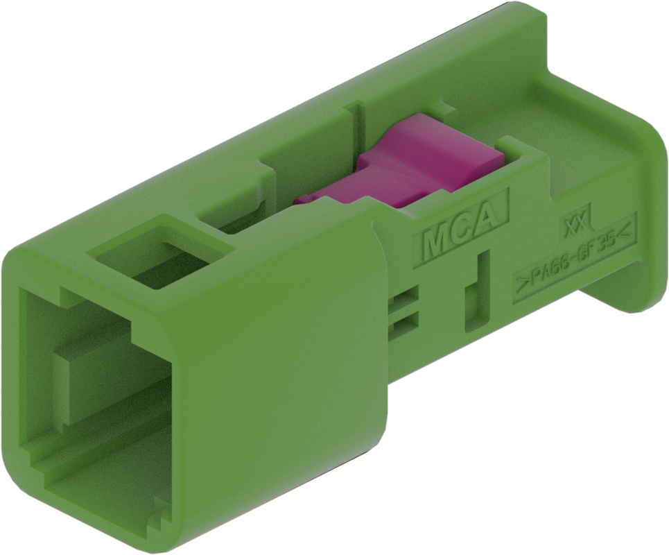 1 Port 1 Row MCA-A Male Mini Coax Light Green Code E