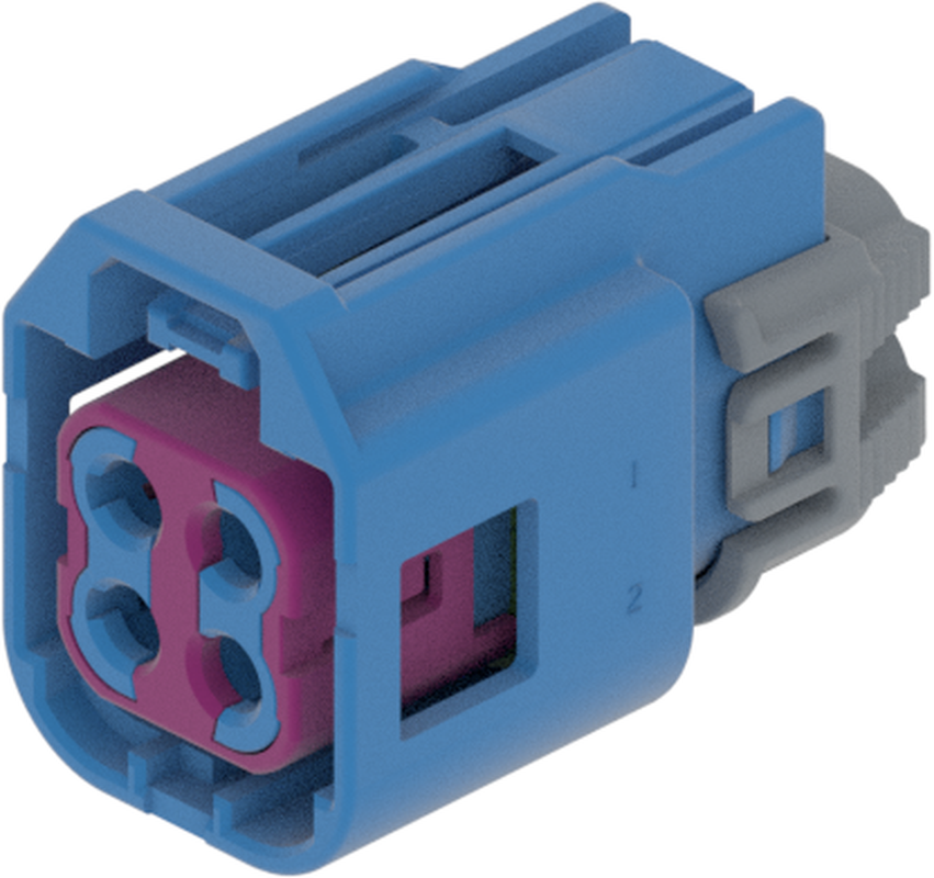 4 Port 2 Row MCA-A Female Mini Coax Blue Code C
