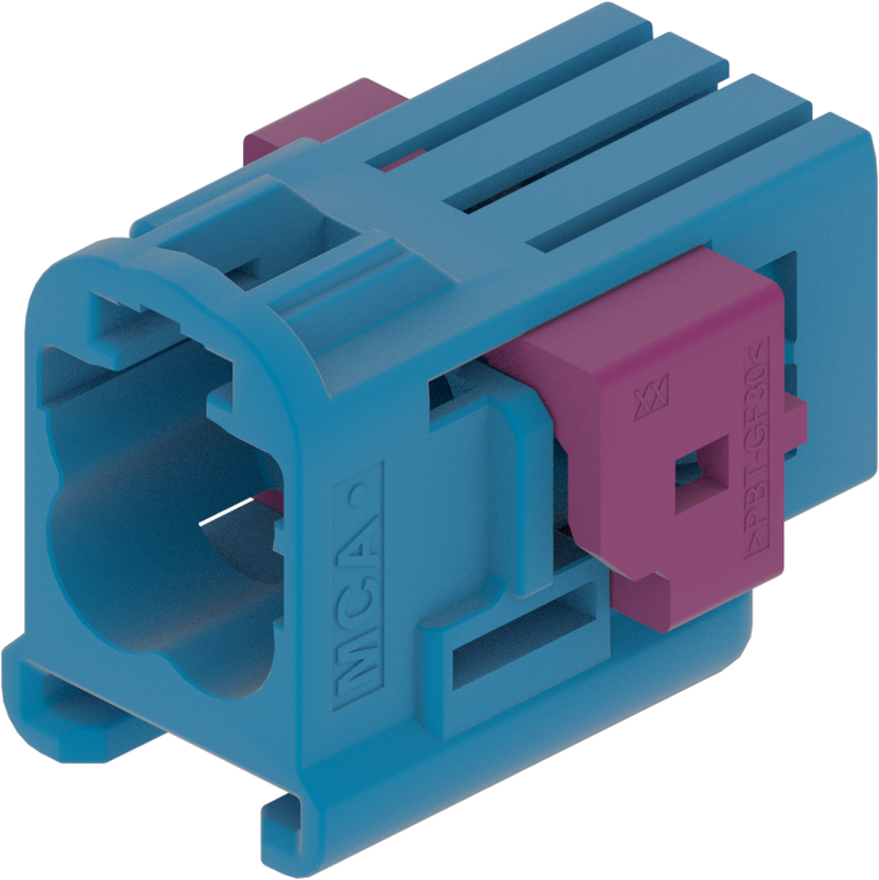 4 Port 2 Row MCA-B Male Mini Coax Blue Code C