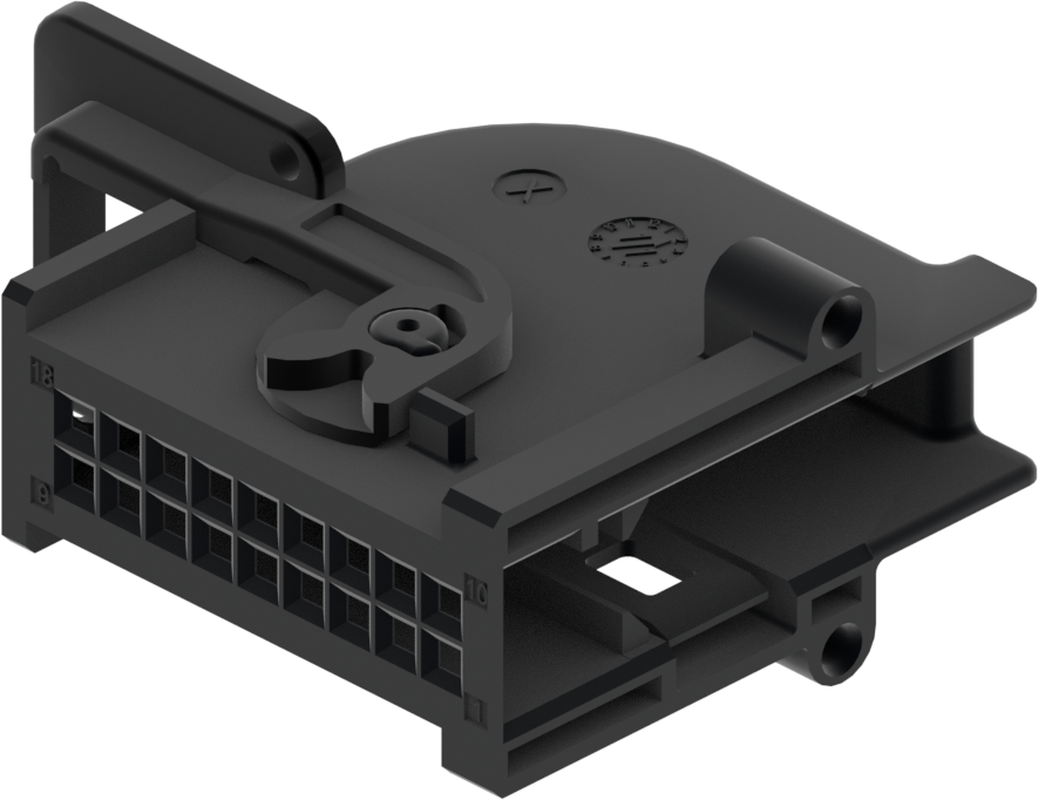 18 Way F DUO-TWIN 0.64 Unsealed Connector Black