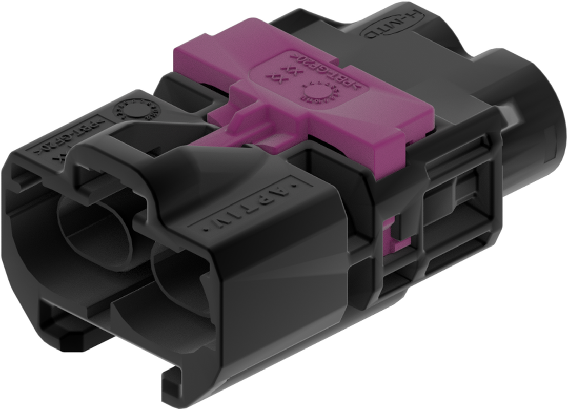 2 Port 1 Row Male H-MTD Black Code A