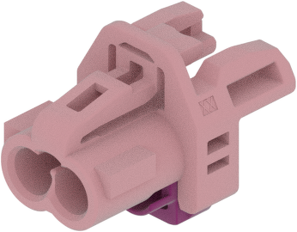 2 Port 1 Row MCA-B Female Mini Coax Light Pink Code H