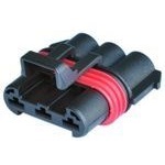 3 Way F DUCON 6.3 Sealed Connector Black