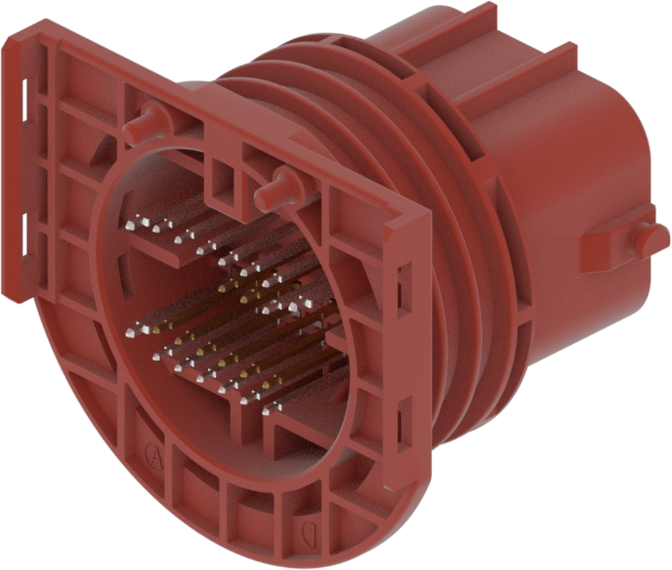 28 Way Male MIXED Unsealed Connector Red