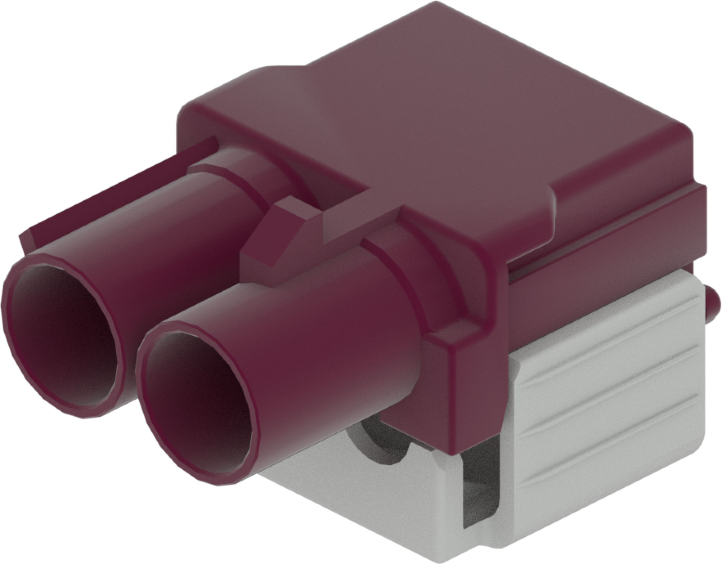 2 Port 1 Row Male Fakra Claret Voilet Code D