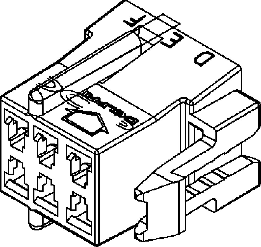 6 Way F MetriPack (M/P) 280 Unsealed Connector Black