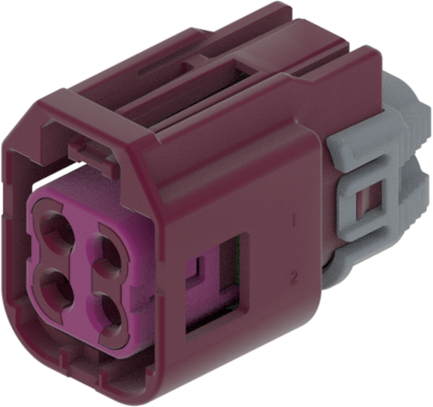 4 Port 2 Row MCA-A Female Mini Coax Claret Violet Code D