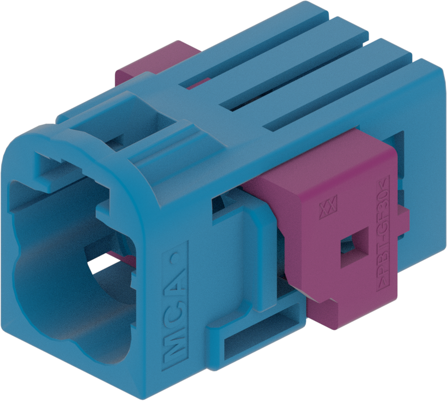 4 Port 2 Row MCA-B Male Mini Coax Blue Code C