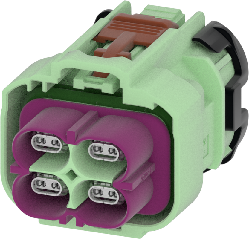 4 Port 2 Row Female H-MTD Pastel Green Code N