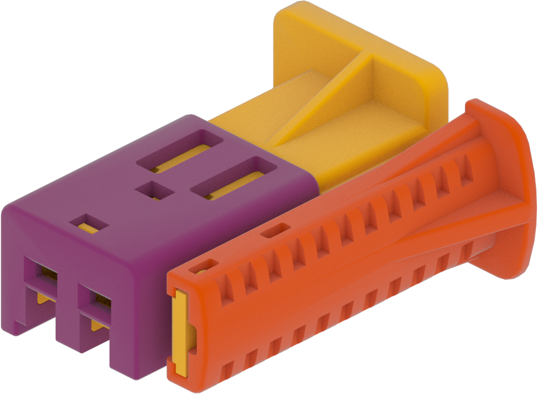 2 Way F SICMA-3 1.5 Unsealed Connector Yellow