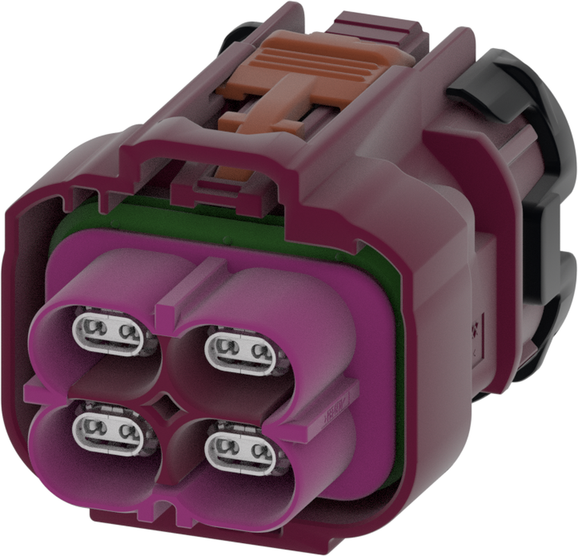 4 Port 2 Row Female H-MTD Claret Violet Code D