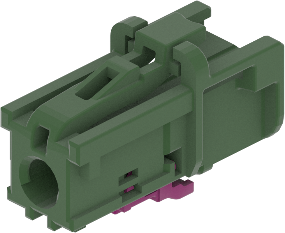 1 Port 1 Row MCA-A Female Mini Coax Green Code M
