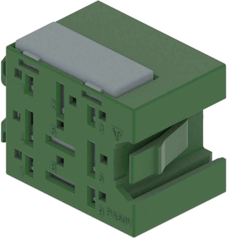 9 Way Female M/P Unsealed Connector Green