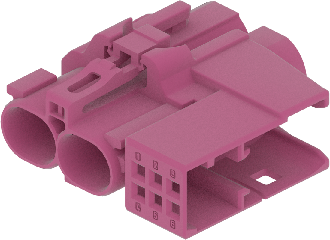 2 Port 1 Row Female H-MTD Violet Code D