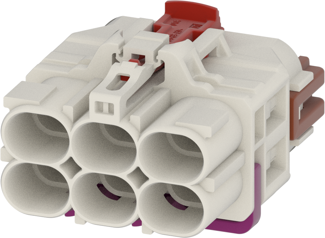 6 Port 2 Row Female H-MTD Cream White Code B