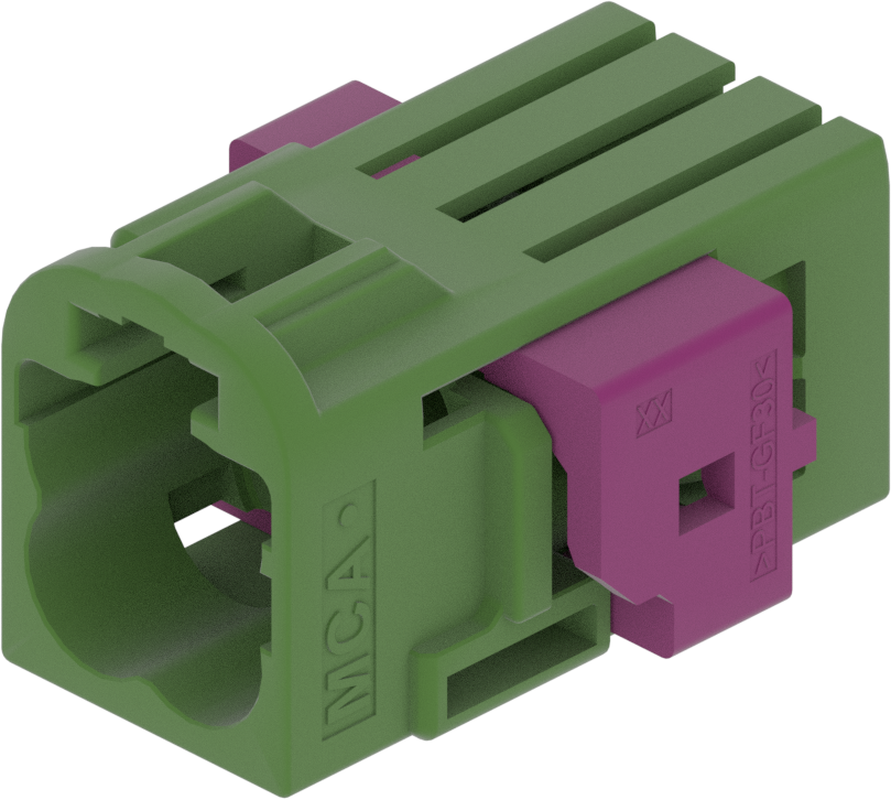 4 Port 2 Row MCA-B Male Mini Coax Green Code E