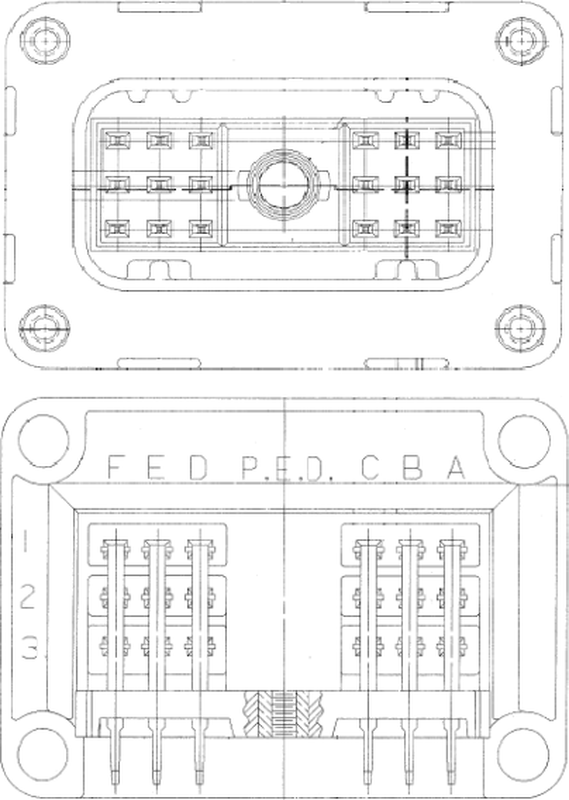 18 Way Male 150 MetriPack (M/P) Unsealed Connector Natural