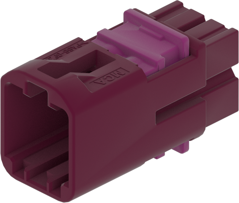 4 Port 2 Row MCA-A Male Mini Coax Claret Violet Code D