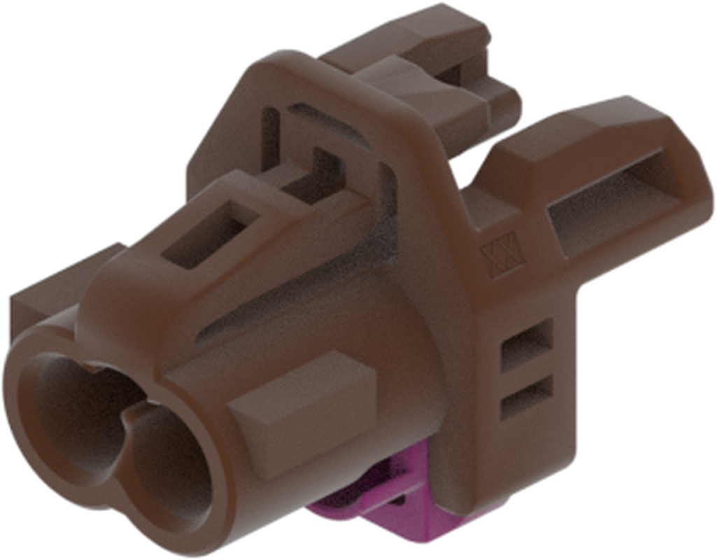 2 Port 1 Row MCA-B Female Mini Coax Nut Brown Code F