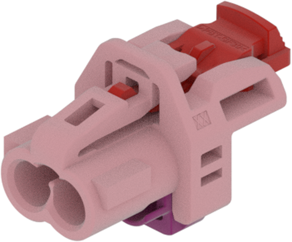 2 Port 1 Row MCA-B Female Mini Coax Light Pink Code H