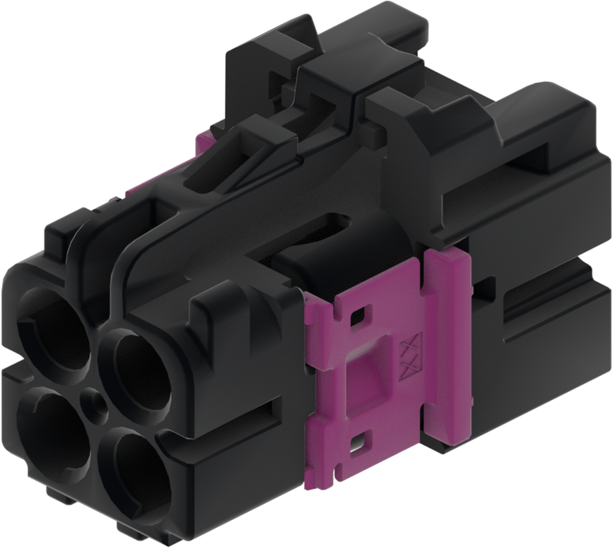 4 Port 2 Row MCA-A Female Mini Coax Black Code A