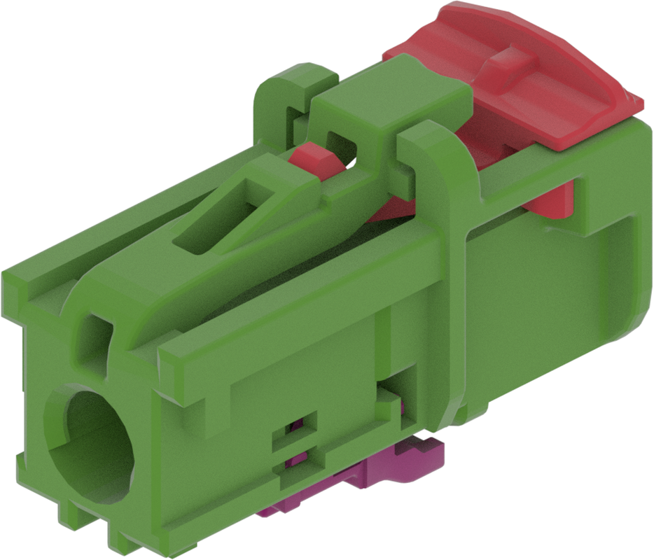 1 Port 1 Row MCA-A Female Mini Coax Light Green Code E