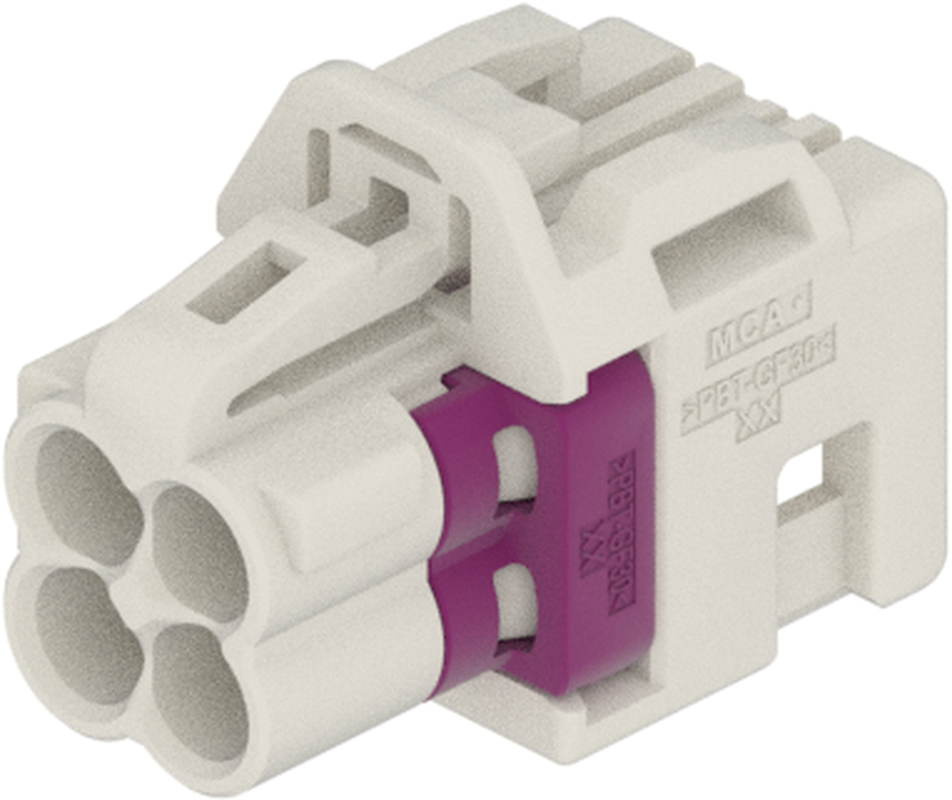 4 Port 2 Row MCA-B Female Mini Coax Pure White Code B