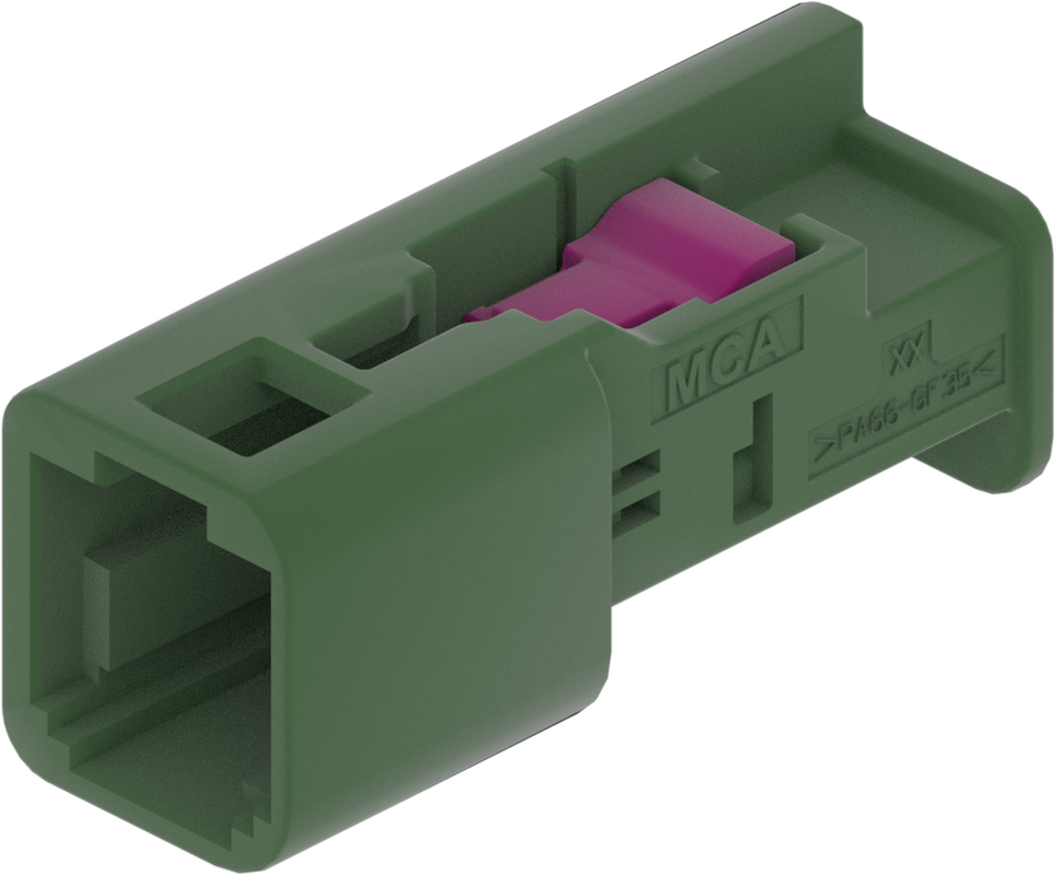 1 Port 1 Row MCA-A Male Mini Coax Green Code M