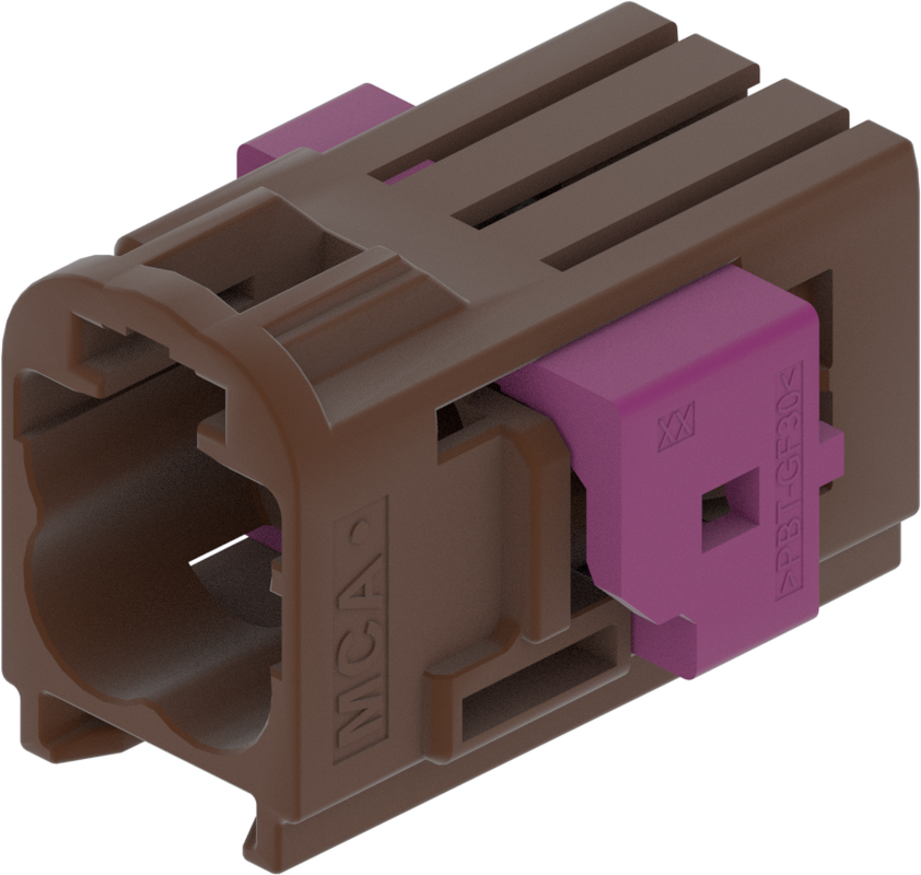 4 Port 2 Row MCA-B Male Mini Coax Brown Code F