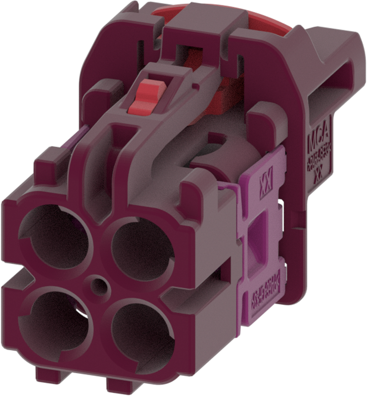 4 Port 2 Row MCA-A Female Mini Coax Claret Violet Code D
