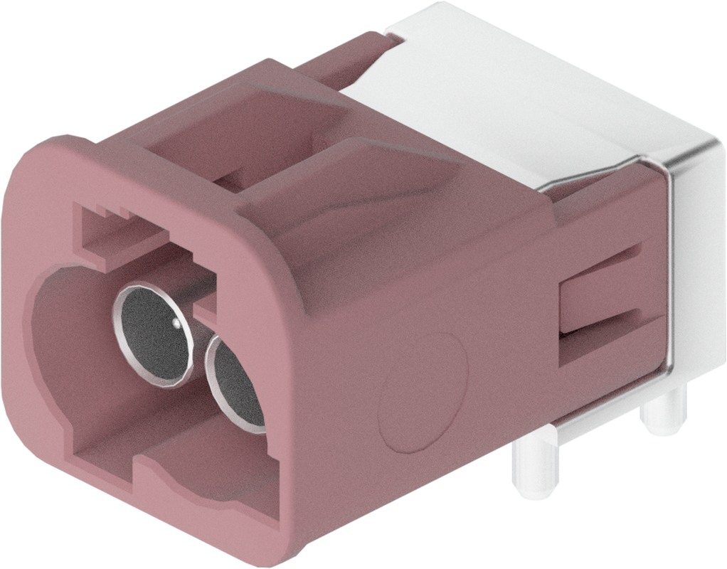 2 Port 1 Row MCA-B Male Mini Coax Light Pink Code H