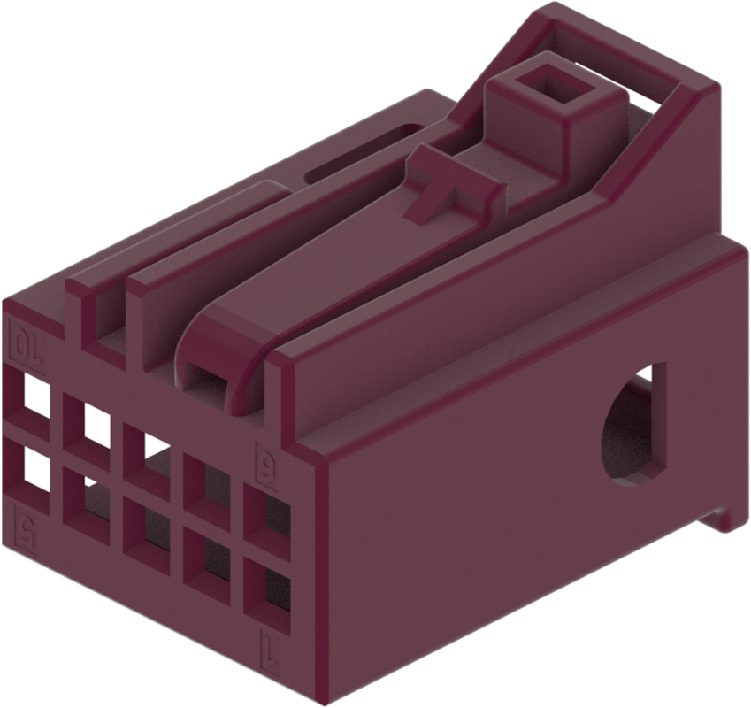 10 Way F MTS 0.64 Unsealed Connector Violet