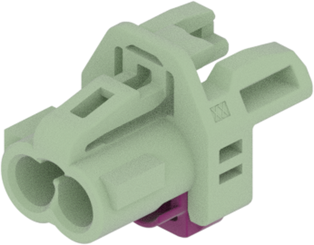2 Port 1 Row MCA-B Female Mini Coax Pastel Green Code N