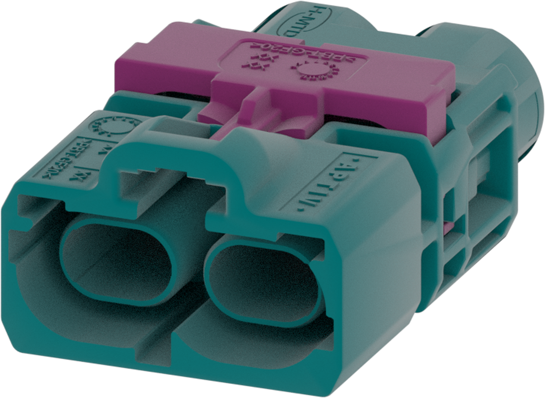 2 Port 1 Row Male H-MTD Water Blue Code Z
