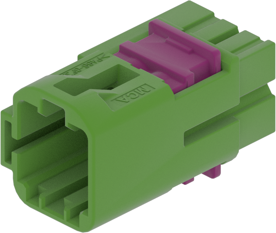 4 Port 2 Row MCA-A Male Mini Coax Light Green Code E
