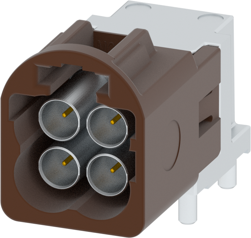 4 Port 2 Row MCA-B Male Mini Coax Nut Brown Code F