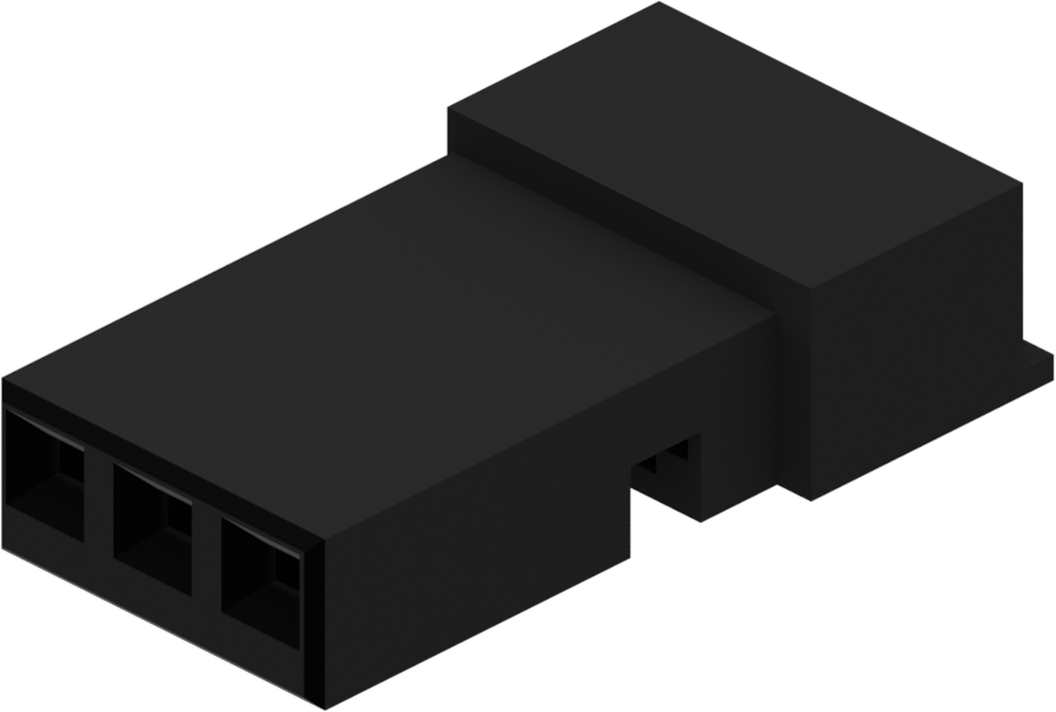 3 Way F MTS 0.64 Unsealed Connector Black