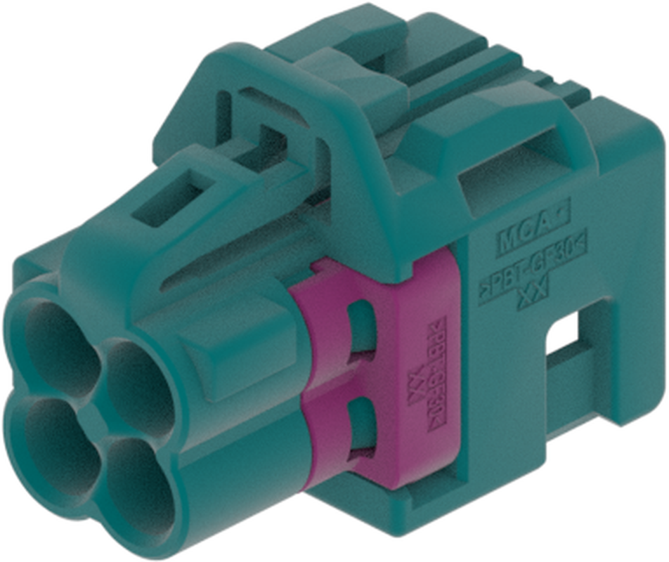 4 Port 2 Row MCA-B Female Mini Coax Water Blue Code Z