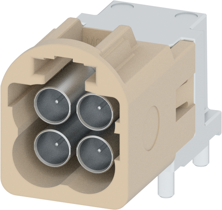 4 Port 2 Row MCA-B Male Mini Coax Cream White Code B
