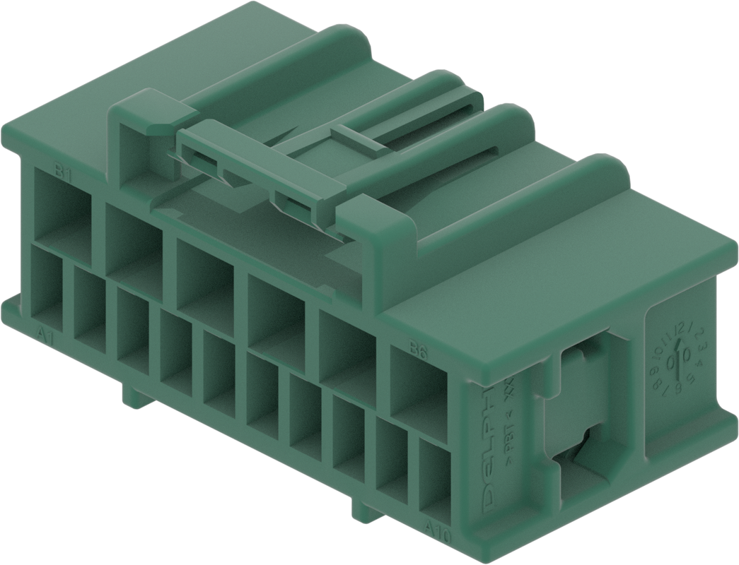 16 Way F GT 1.5 2.8 Unsealed Connector Green